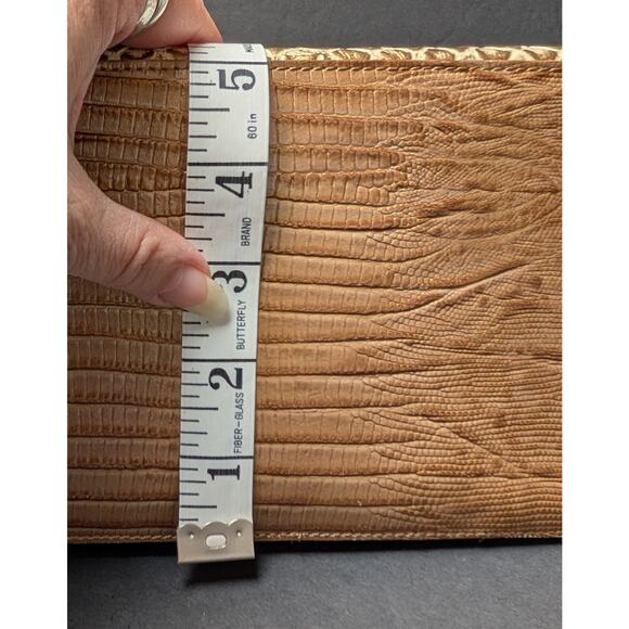 Beautiful Brahmin Duxbury Handbag Cream Gold Faux Snakeskin Satchel Crossbody - Picture 12 of 16